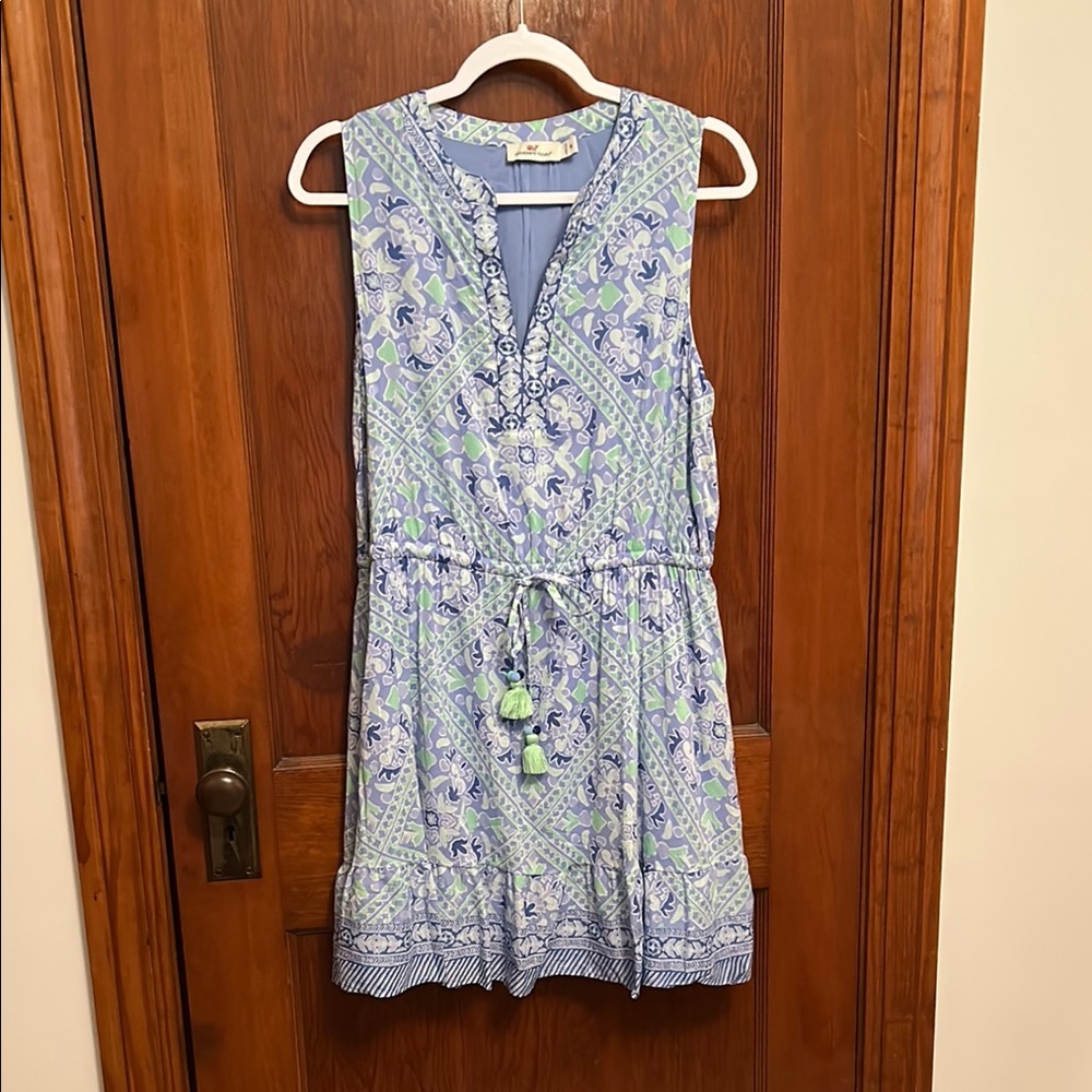Vineyard Vines Blue Pleated Sundress